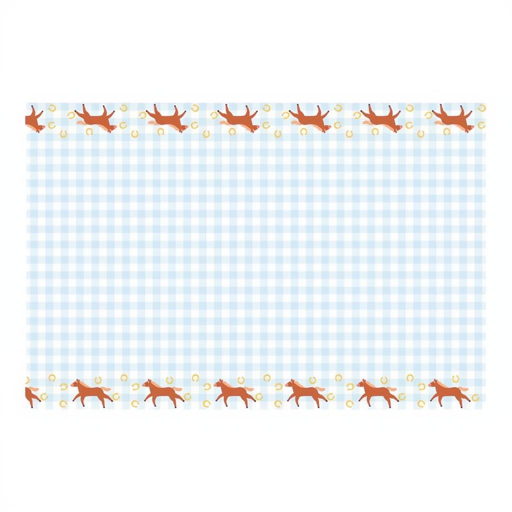Papier Tischdecke Kariert mit Pferden, 180x120 cm PartyDeco 1 fiestastore