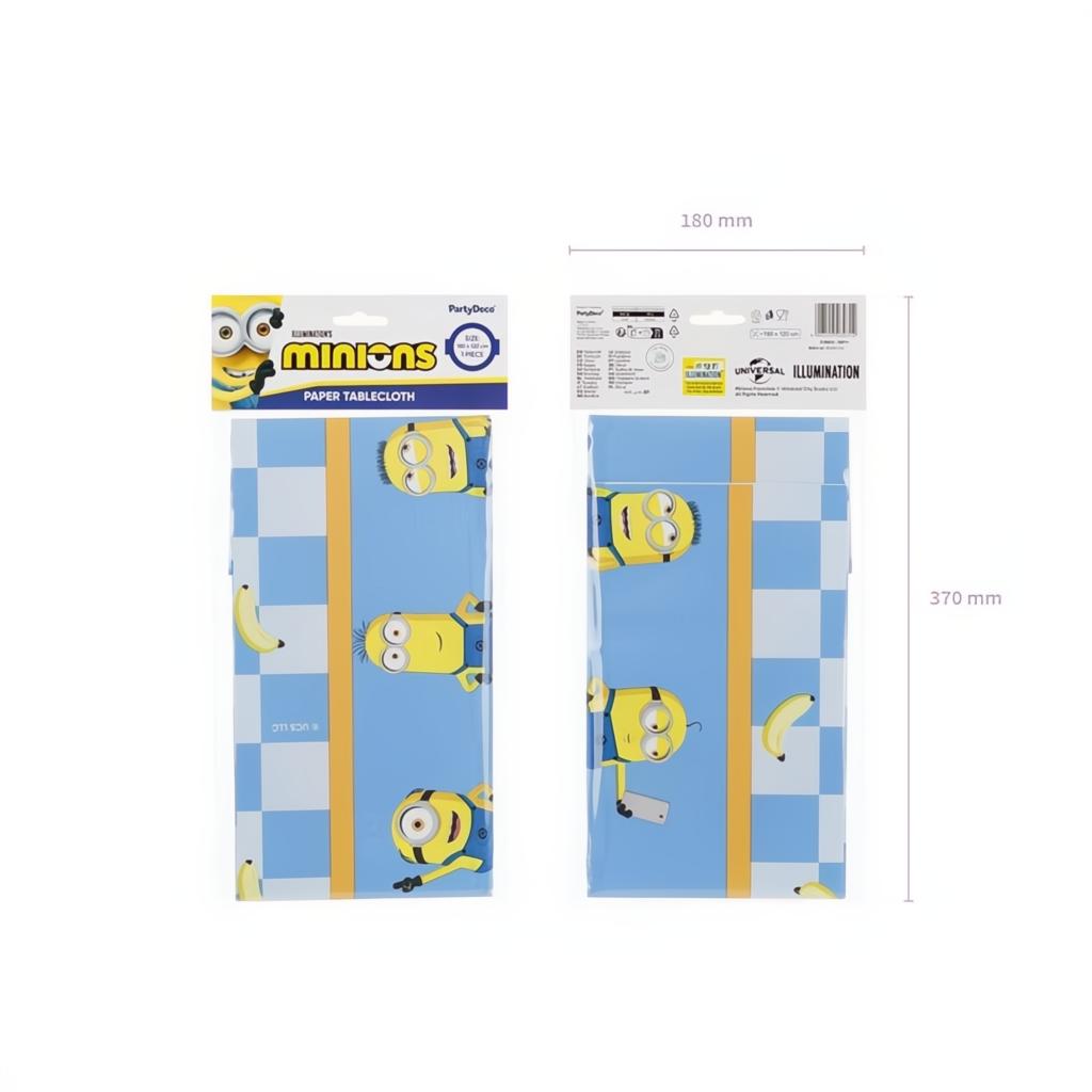 Papier-Tischdecke Minions, 180x120 cm PartyDeco 4 fiestastore