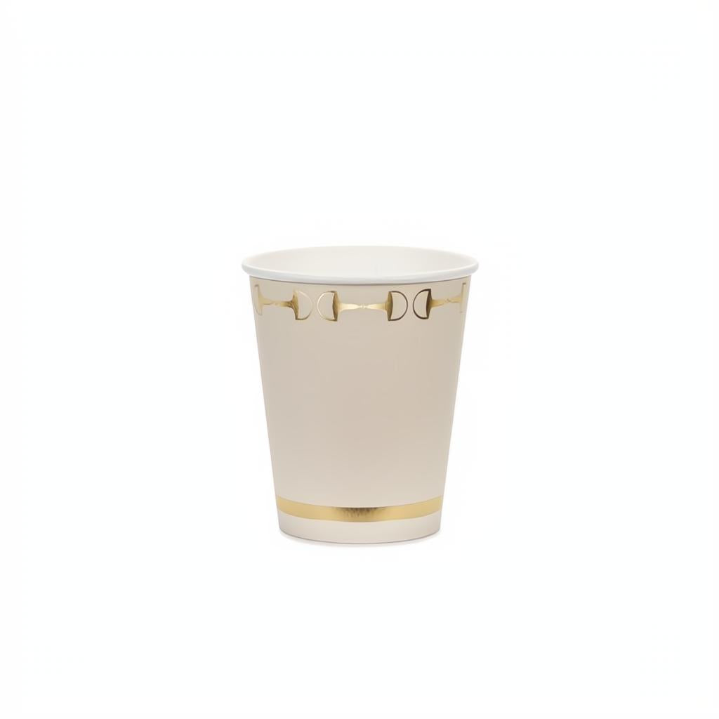 Papierbecher Steigbügel, beige, 220 ml PartyDeco 1 fiestastore