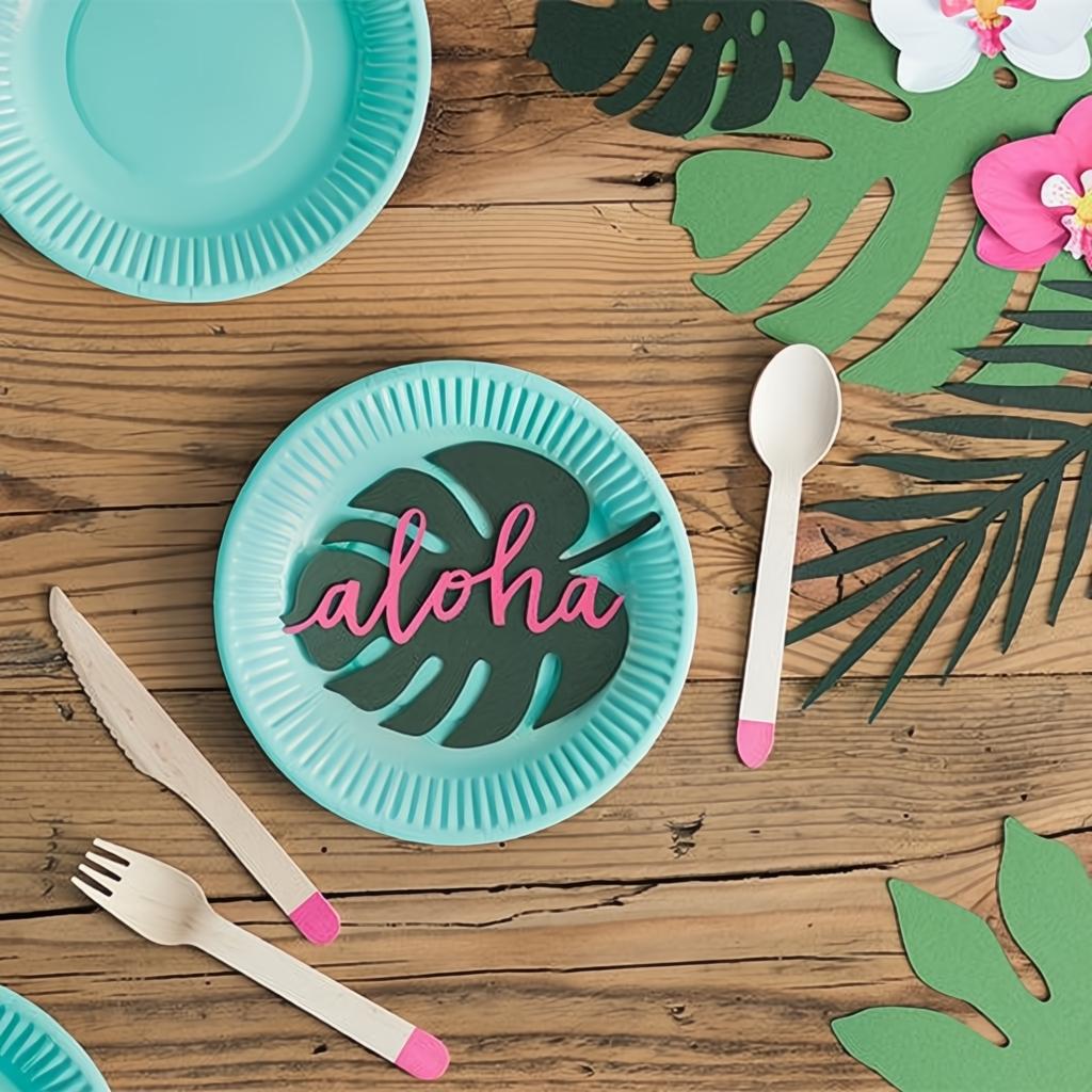 Papierdekoration Aloha - Tropische Blätter Papierdekorationen PartyDeco 5 fiestastore