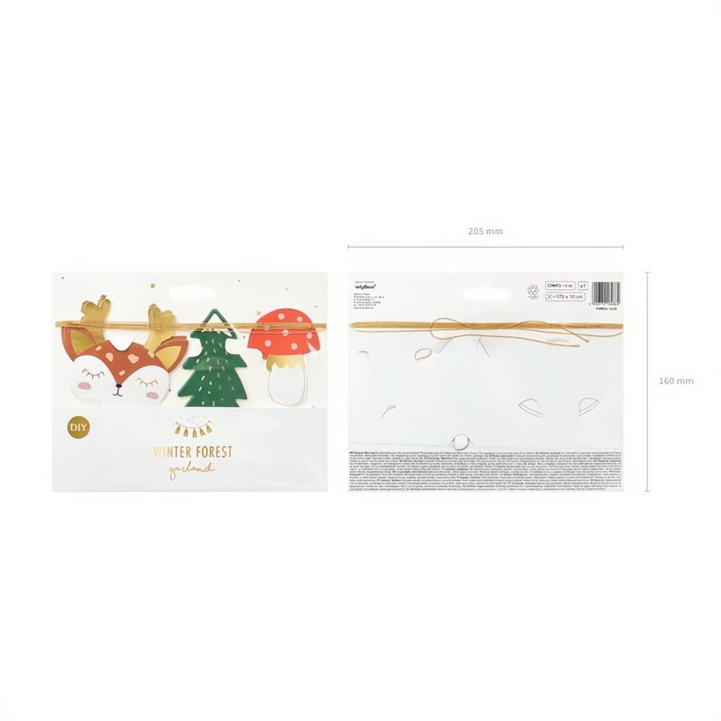 Papiergirlande Wald, 1,7m Papiergirlanden PartyDeco 4 fiestastore