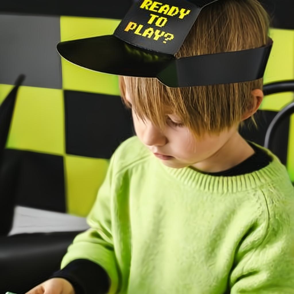 Papierhüte Gamer, 38.5x18.5 cm, schwarz Paperhüte / Partytröten PartyDeco 3 fiestastore