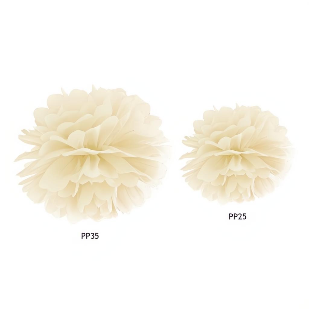 Papierpompons, creme, 25cm PartyDeco 2 fiestastore
