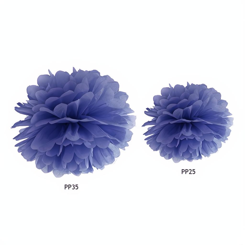 Papierpompons, marineblau, 25cm PartyDeco 2 fiestastore