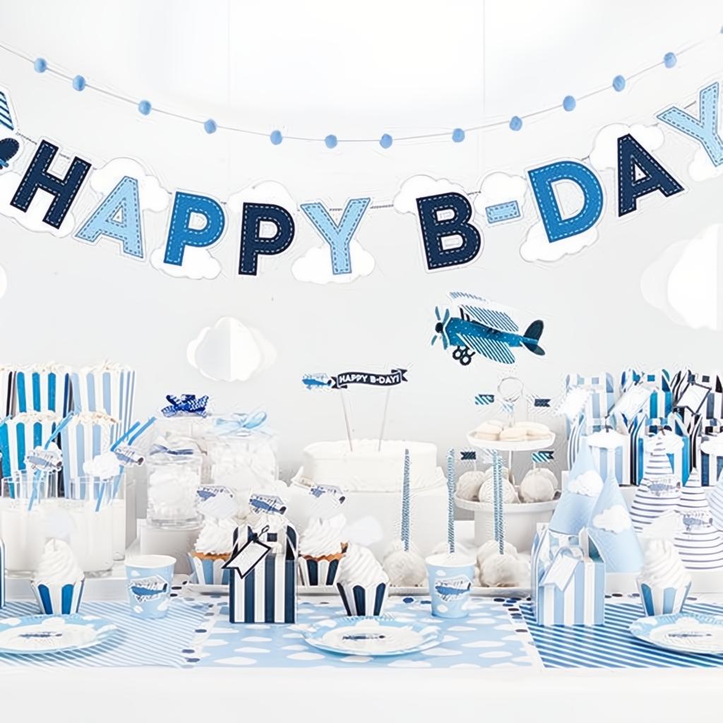 Papierpompons, marineblau, 25cm PartyDeco 6 fiestastore