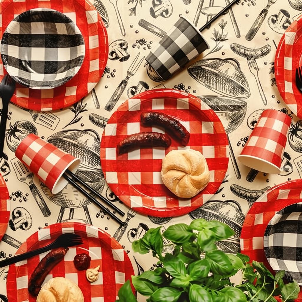 Papierschälchen kariert, 17x4.5 cm PartyDeco 4 fiestastore