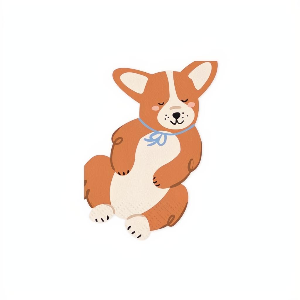 Papierservietten Corgi, 11x15 cm Servietten bedruckt PartyDeco 1 fiestastore