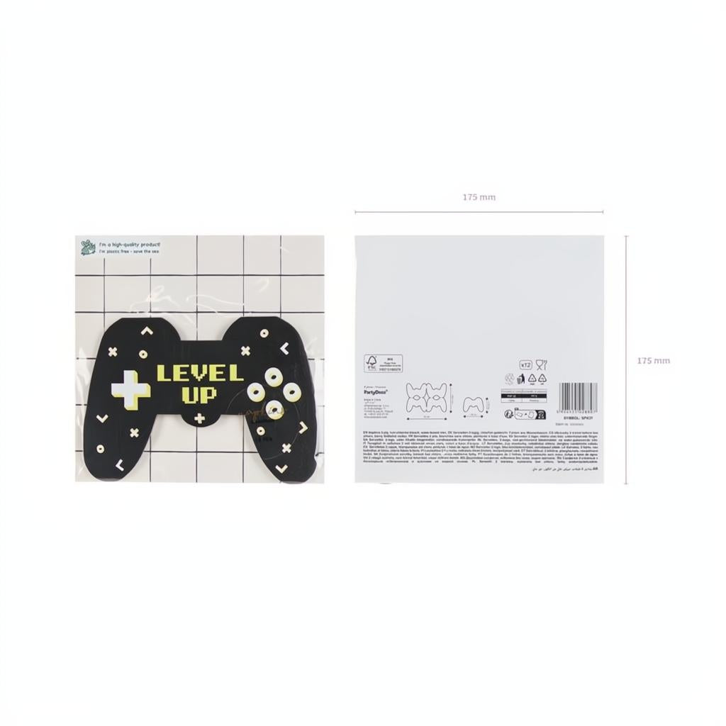 Papierservietten Gamepad, 11.5x16 cm Servietten bedruckt PartyDeco 5 fiestastore