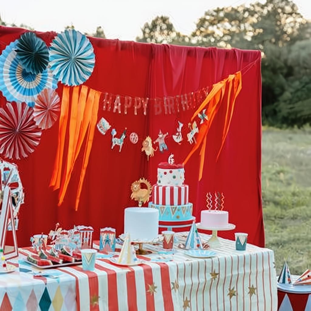 Papiertischdecke Dünne Streifen und Sterne, 180 x 120 cm Party-Tischdecken / Skirtings PartyDeco 3 fiestastore