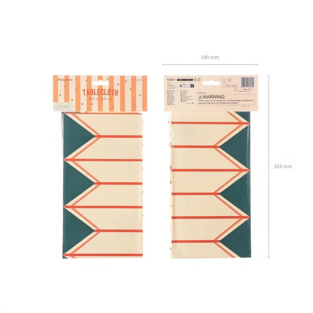 Papiertischdecke Dünne Streifen und Sterne, 180 x 120 cm Party-Tischdecken / Skirtings PartyDeco 5 fiestastore