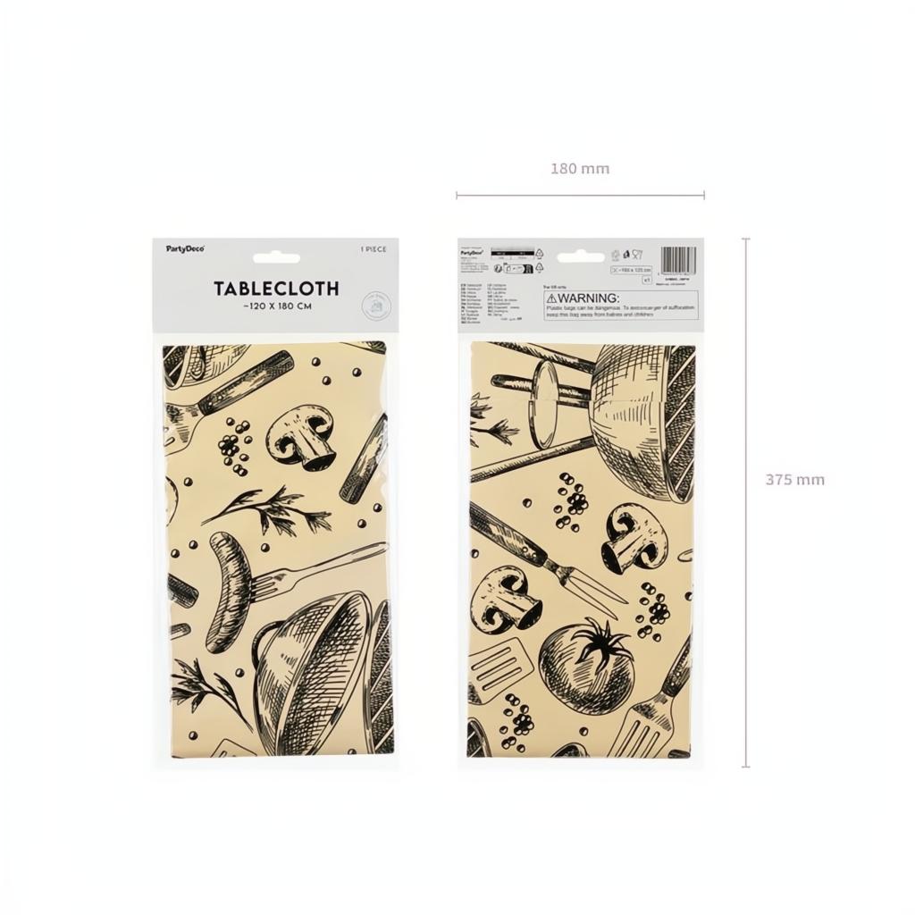 Papiertischdecke Grill, 180x120 cm PartyDeco 3 fiestastore
