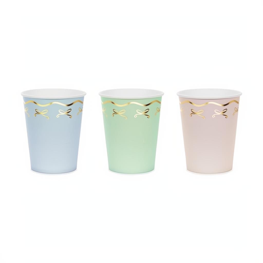 Pappbecher Schleifen, 220 ml PartyDeco 1 fiestastore