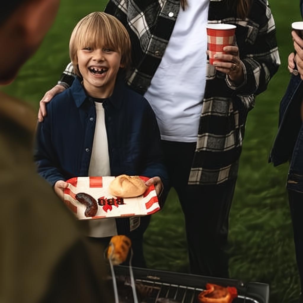 Pappteller BBQ, 26x26 cm PartyDeco 5 fiestastore