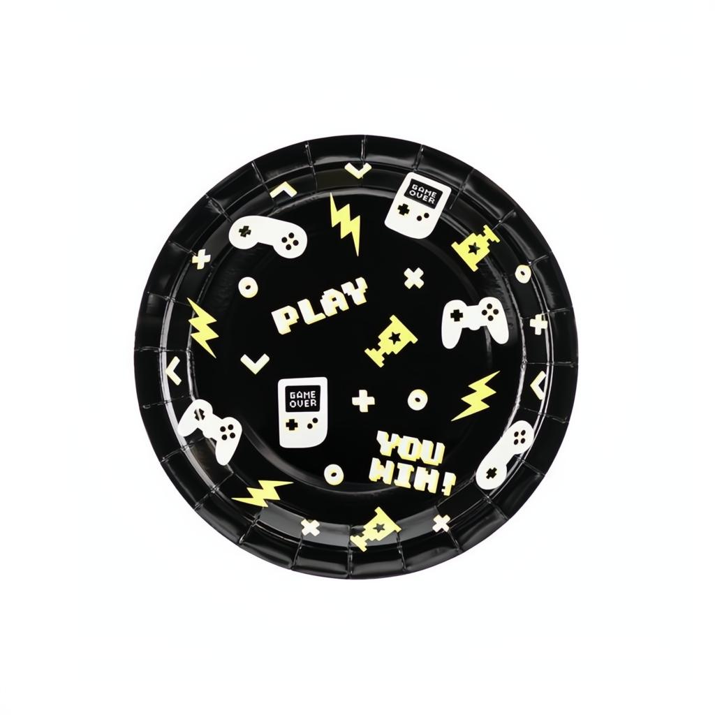 Pappteller Gamepads, 23 cm Tellers PartyDeco 1 fiestastore