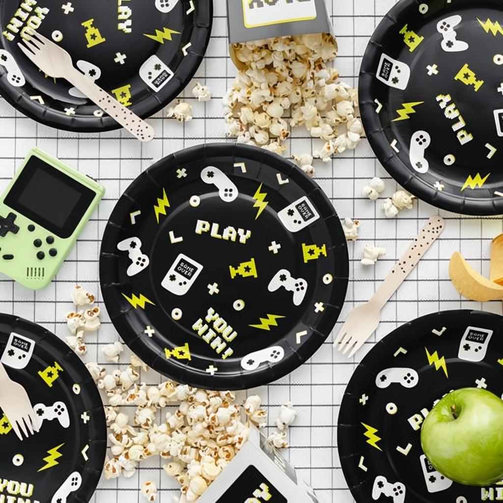 Pappteller Gamepads, 23 cm Tellers PartyDeco 3 fiestastore