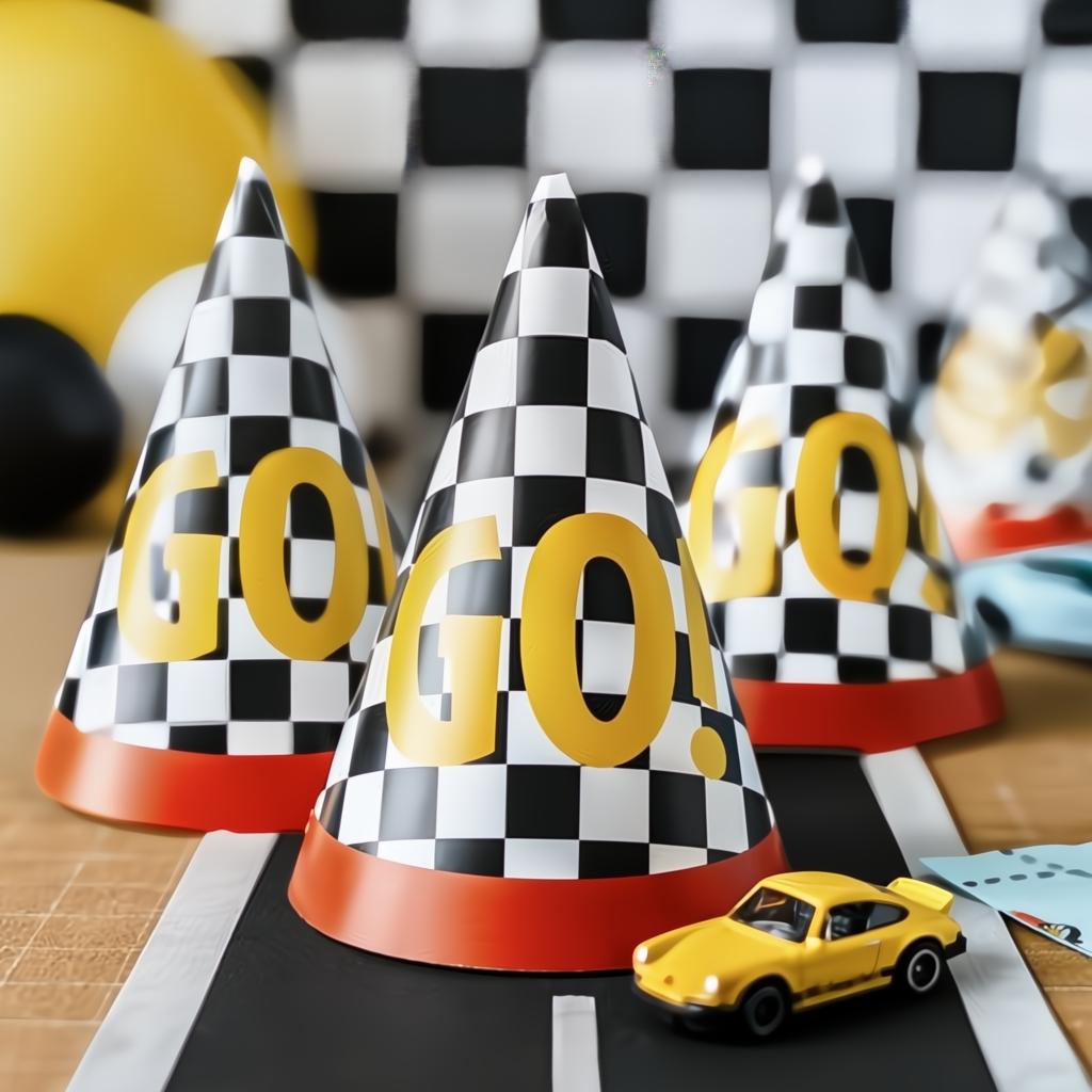 Partyhüte GO!, 16 cm Paperhüte / Partytröten PartyDeco 2 fiestastore