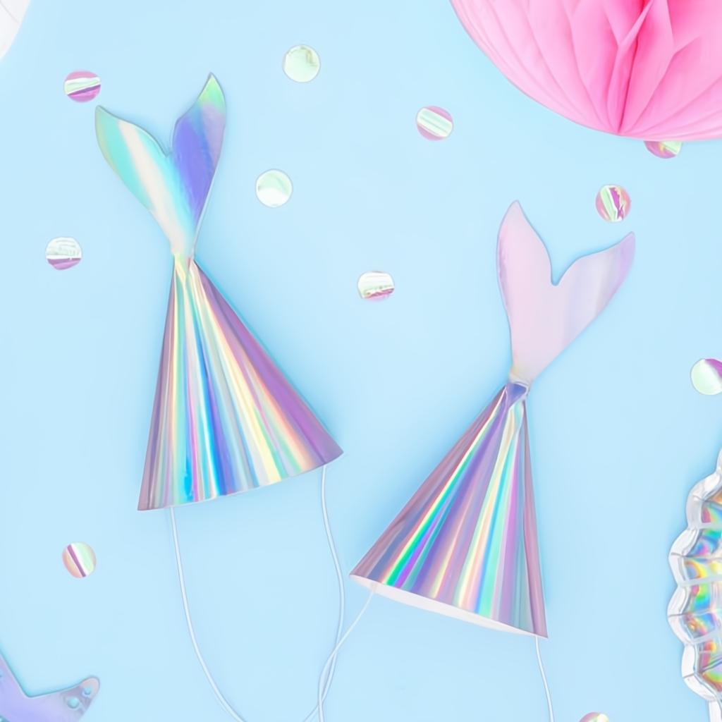 Partyhüte Meerjungfrau, schillernd, 18cm Paperhüte / Partytröten PartyDeco 7 fiestastore