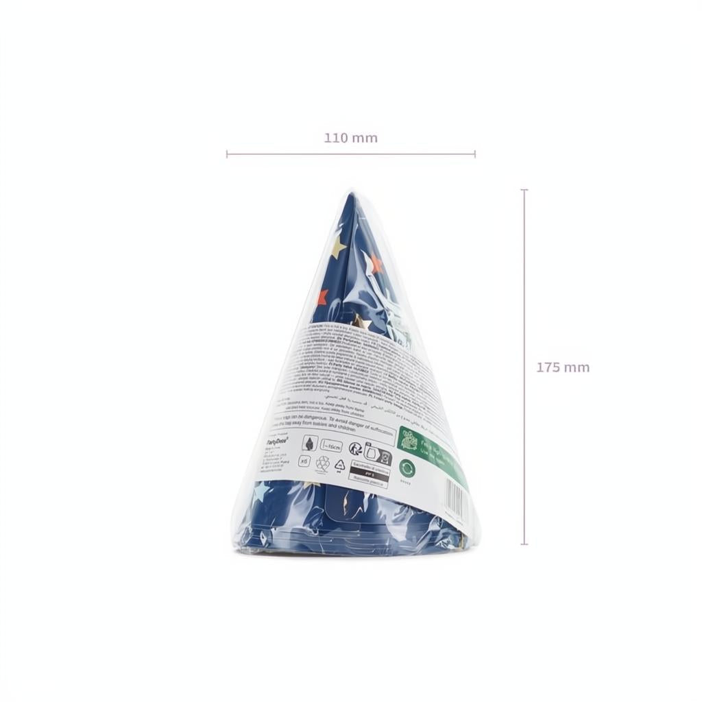 Partyhüte Sterne, 16 cm Paperhüte / Partytröten PartyDeco 7 fiestastore