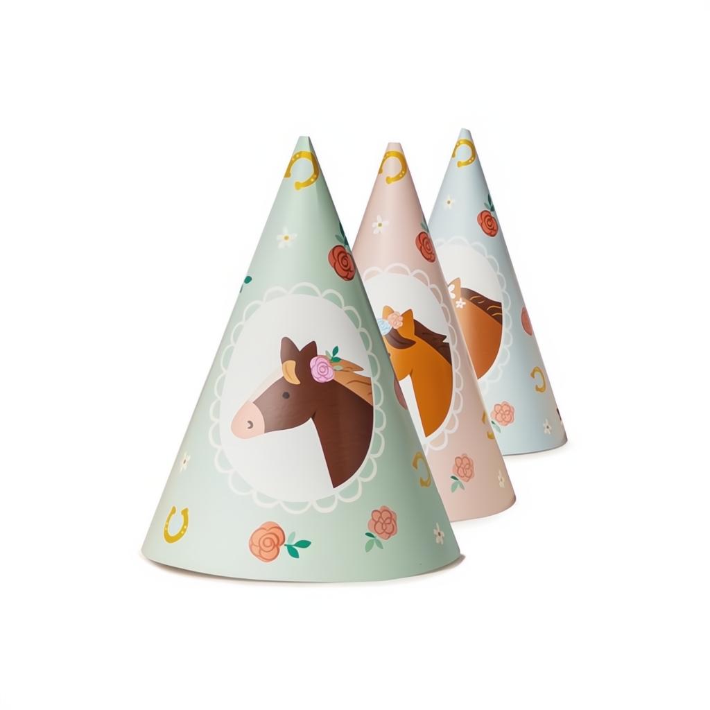 Pferde Partyhüte 16 cm Set 6 Stück PartyDeco 3 fiestastore