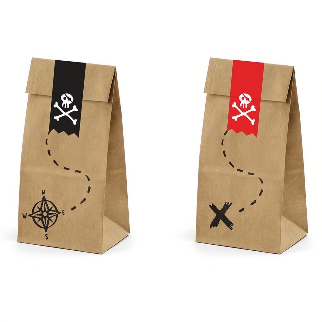 Piraten Bonbontüten, Kraft, 8x18x6cm PartyDeco 2 fiestastore