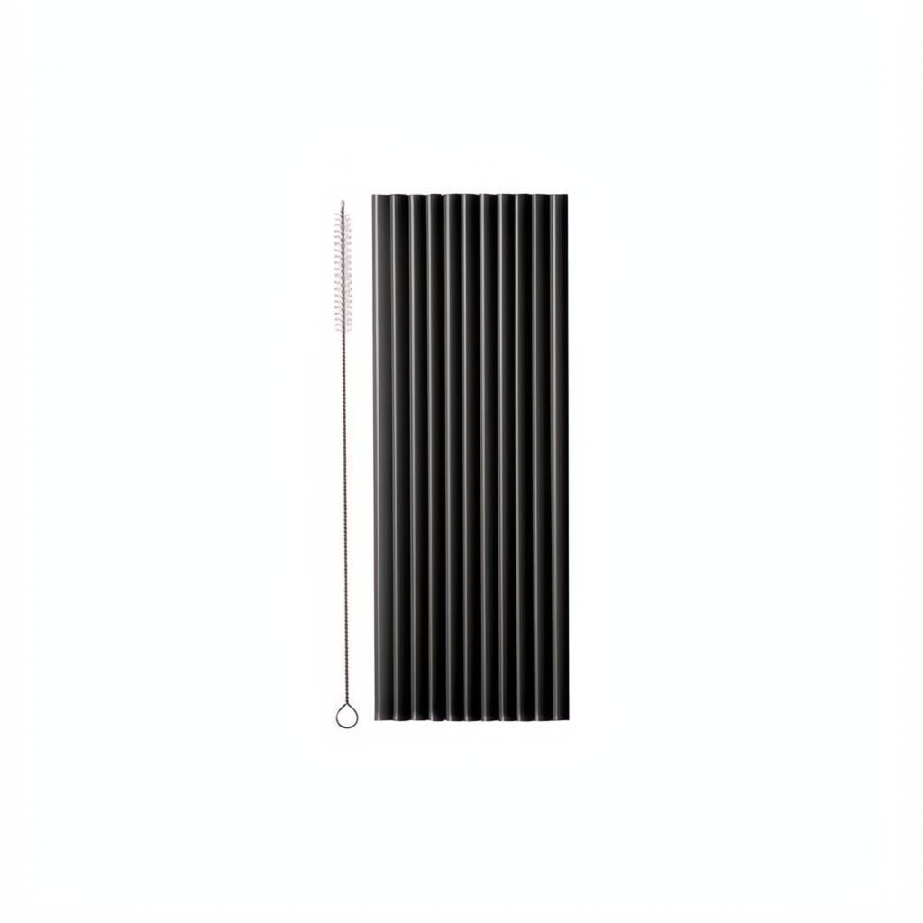 Plastikstrohhalme, 23 cm, schwarz PartyDeco 1 fiestastore