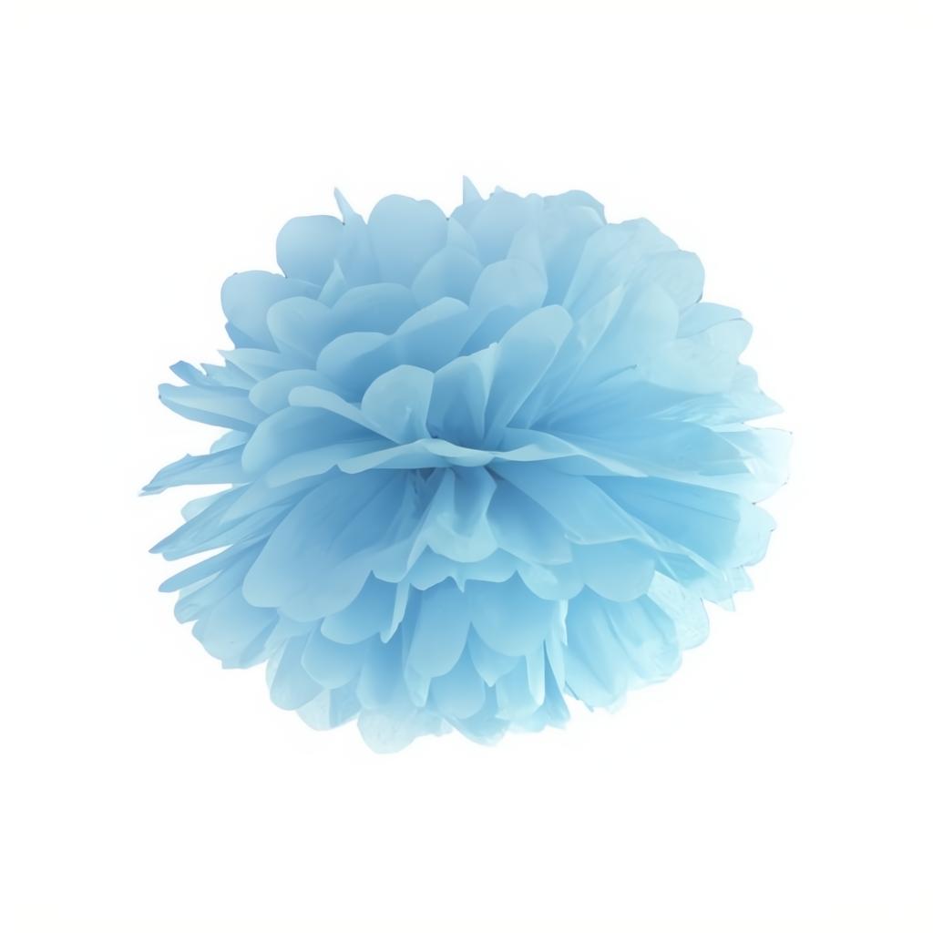 Pompon aus Seidenpapier, hell-nebel-blau, 25cm PartyDeco 1 fiestastore