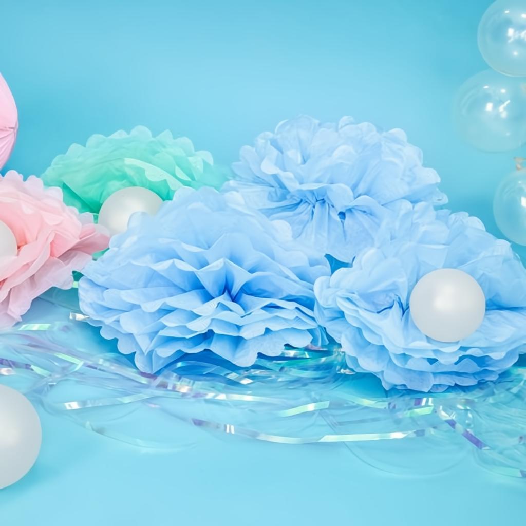 Pompon aus Seidenpapier, hell-nebel-blau, 25cm PartyDeco 2 fiestastore