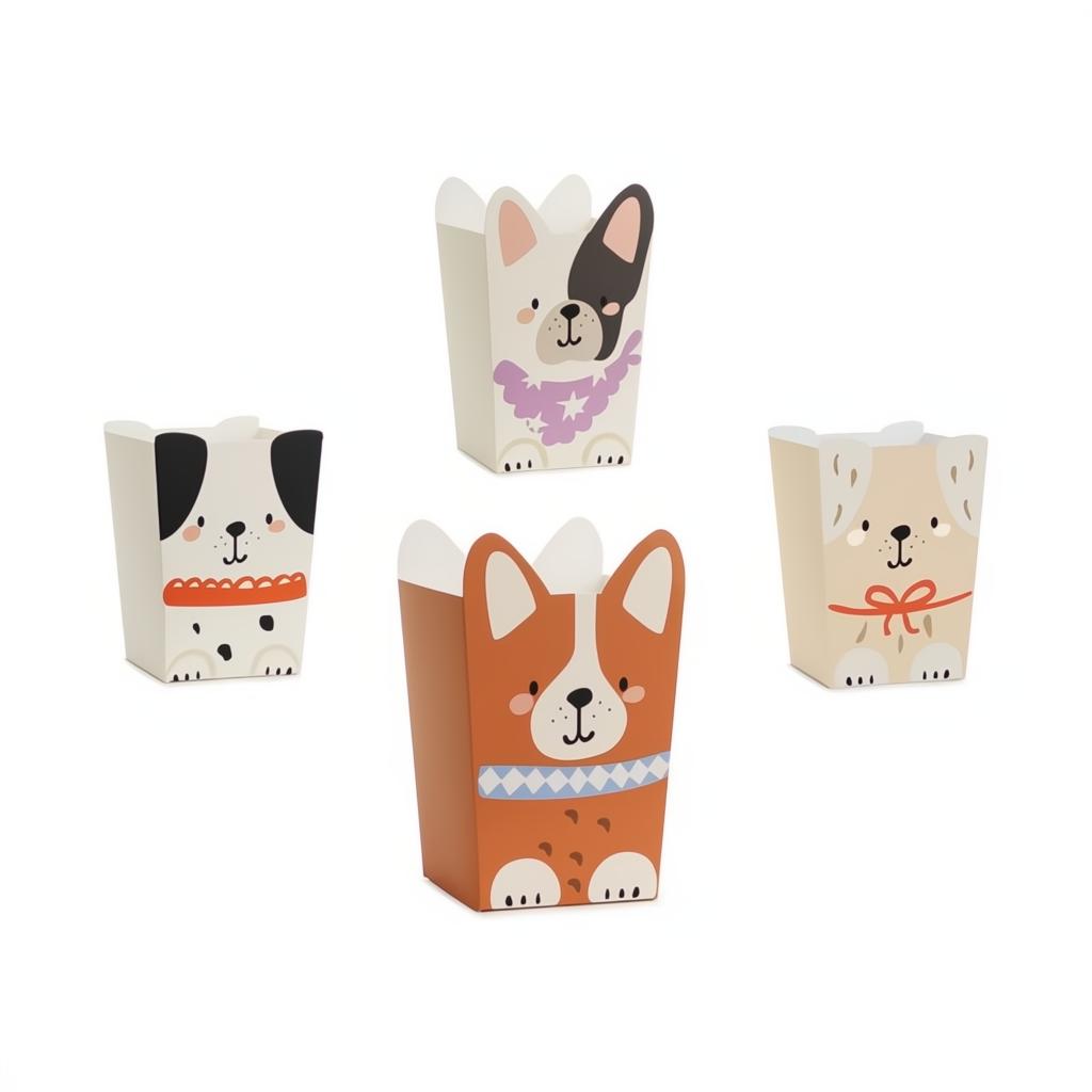 Popcorn-Boxen Hunde, 8,7x8,7 cm Popcorn-Boxen PartyDeco 1 fiestastore