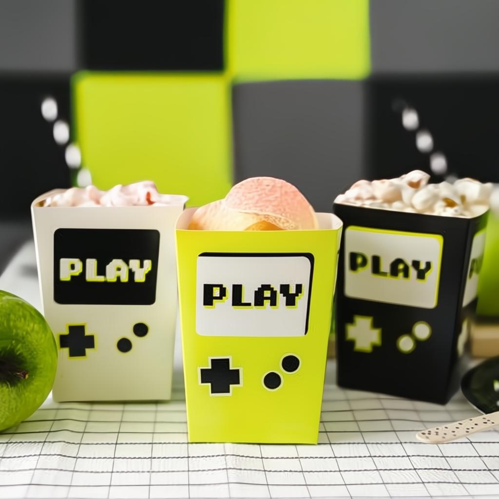 Popcornboxen Play, 7x7x12 cm Popcorn-Boxen PartyDeco 2 fiestastore