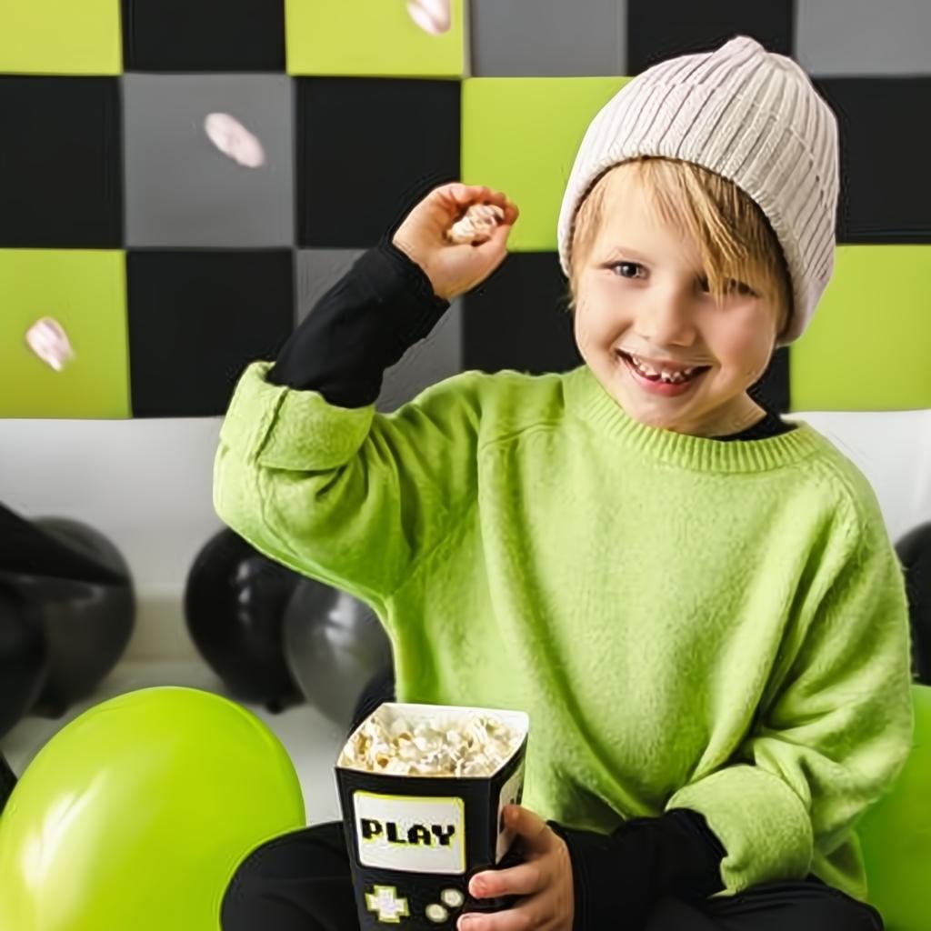 Popcornboxen Play, 7x7x12 cm Popcorn-Boxen PartyDeco 3 fiestastore