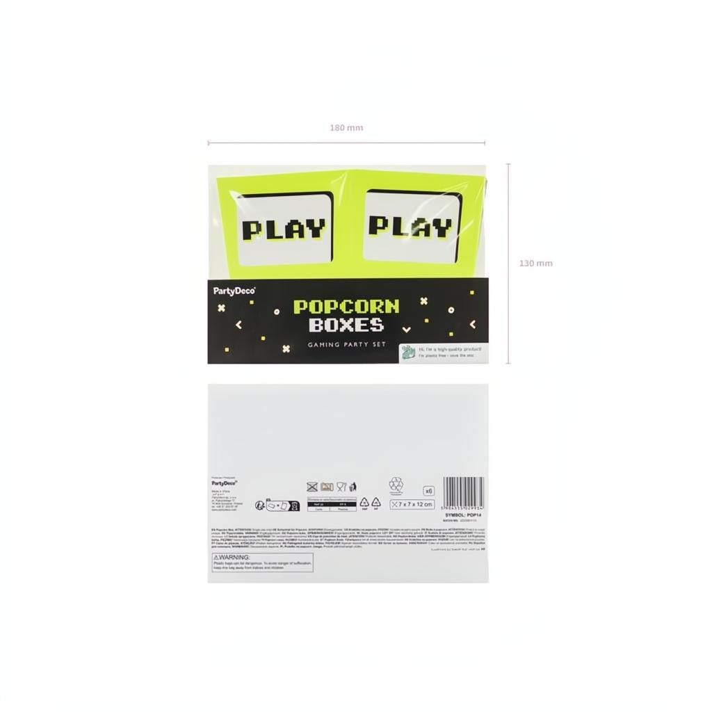 Popcornboxen Play, 7x7x12 cm Popcorn-Boxen PartyDeco 5 fiestastore