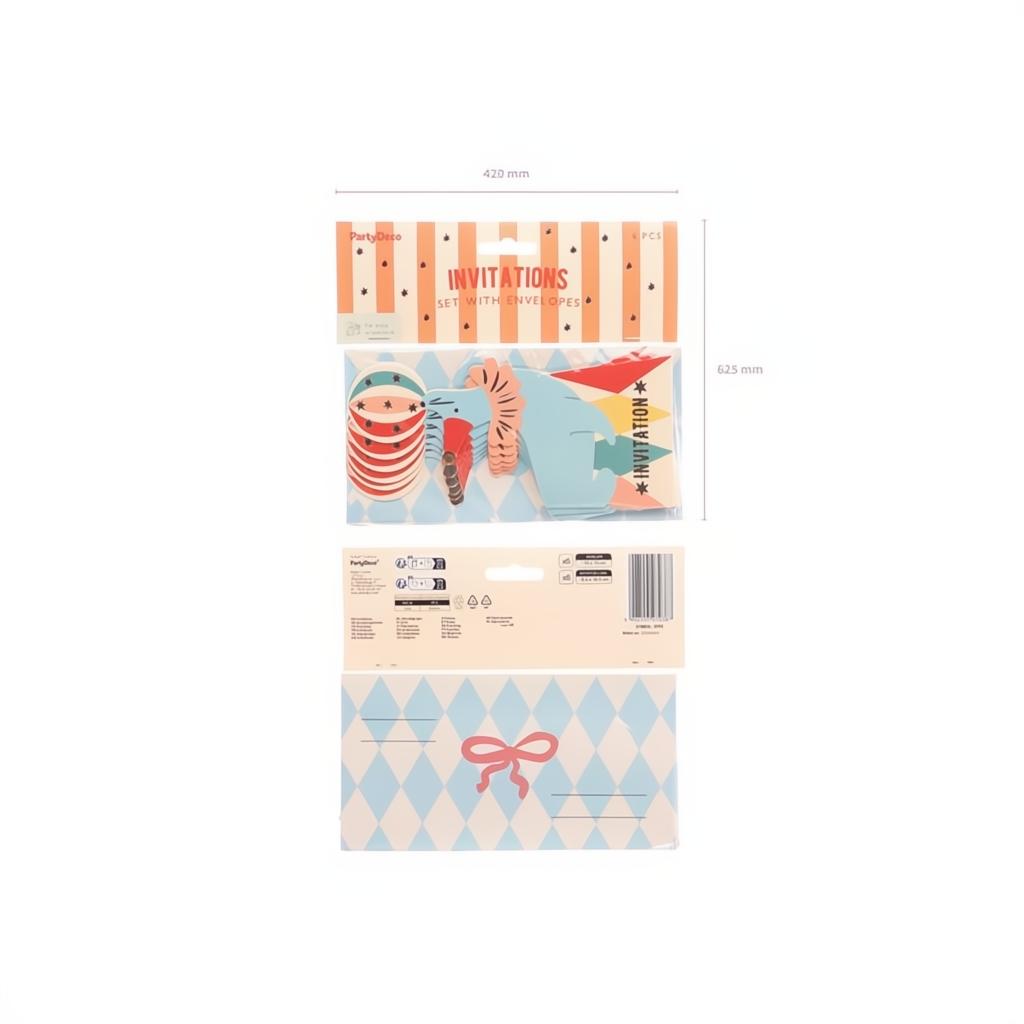 Seehund Einladungen, 8,5 x 18,5 cm Einladungen PartyDeco 3 fiestastore