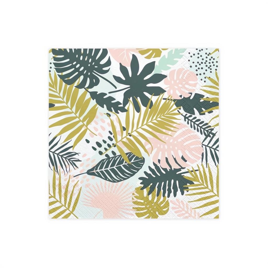 Servietten Aloha - Blätter, 33x33cm Servietten bedruckt PartyDeco 1 fiestastore