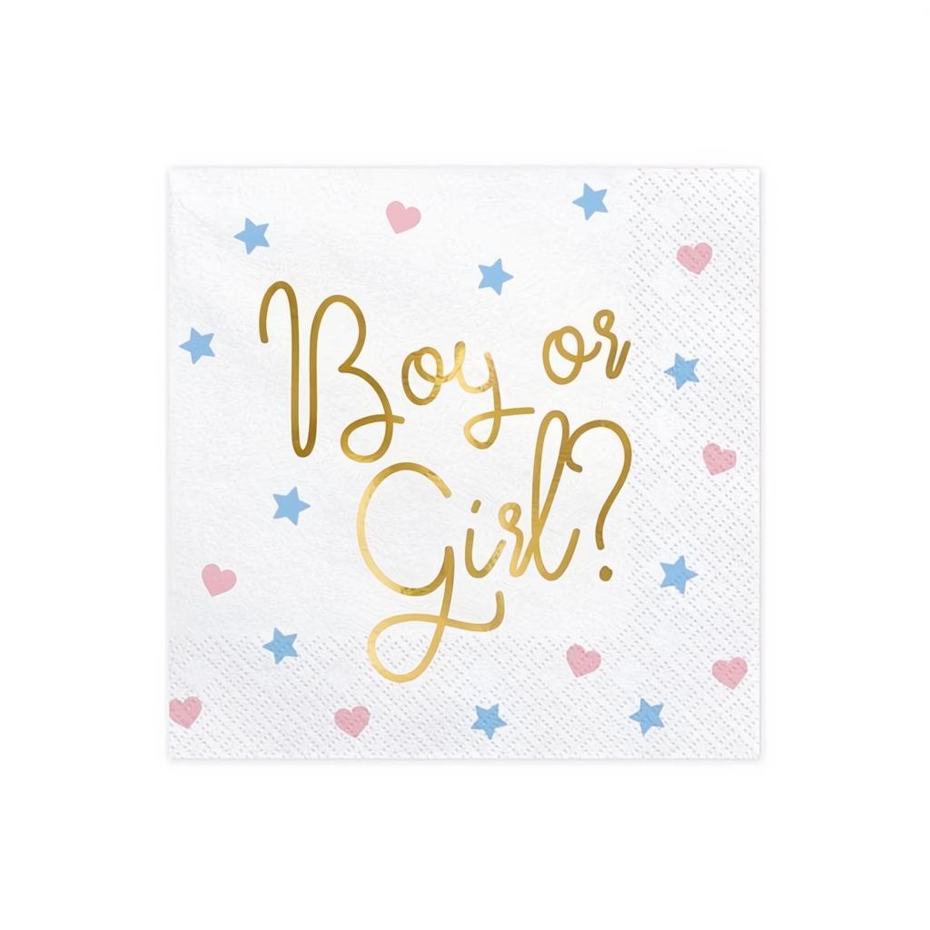 Servietten - Boy or Girl?, 33x33cm. PartyDeco 1 fiestastore