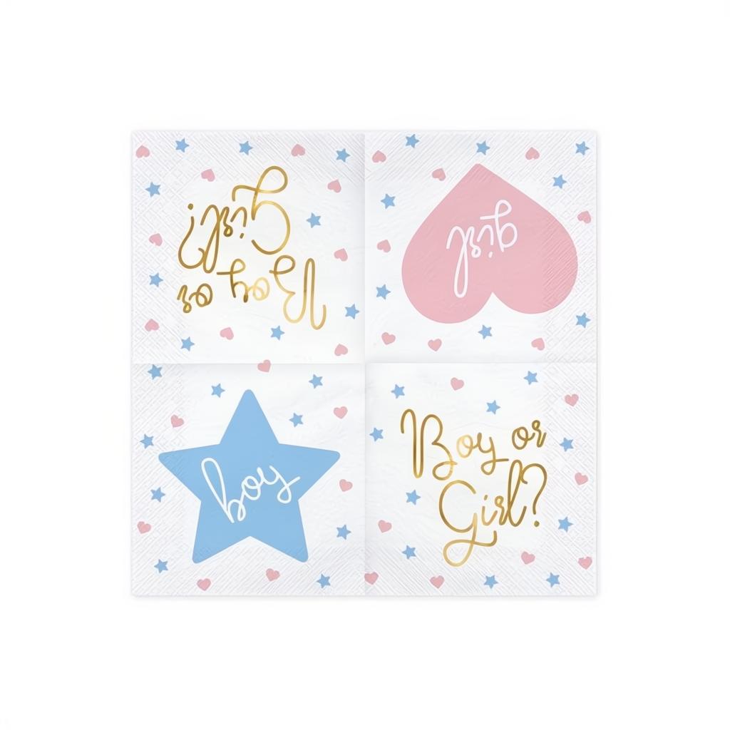 Servietten - Boy or Girl?, 33x33cm. PartyDeco 2 fiestastore