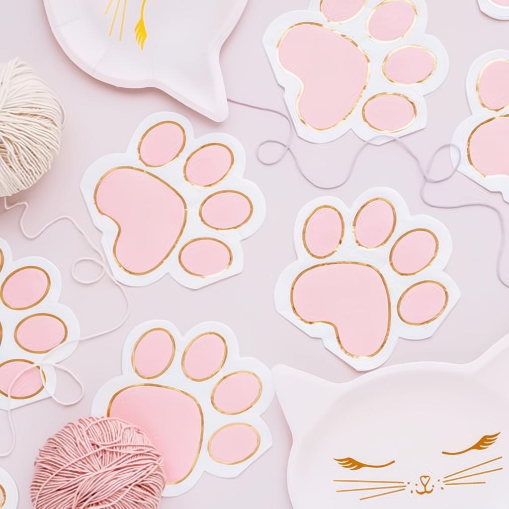 Servietten - Katzenpfoten, 15,5 x 14,5 cm Servietten bedruckt PartyDeco 3 fiestastore