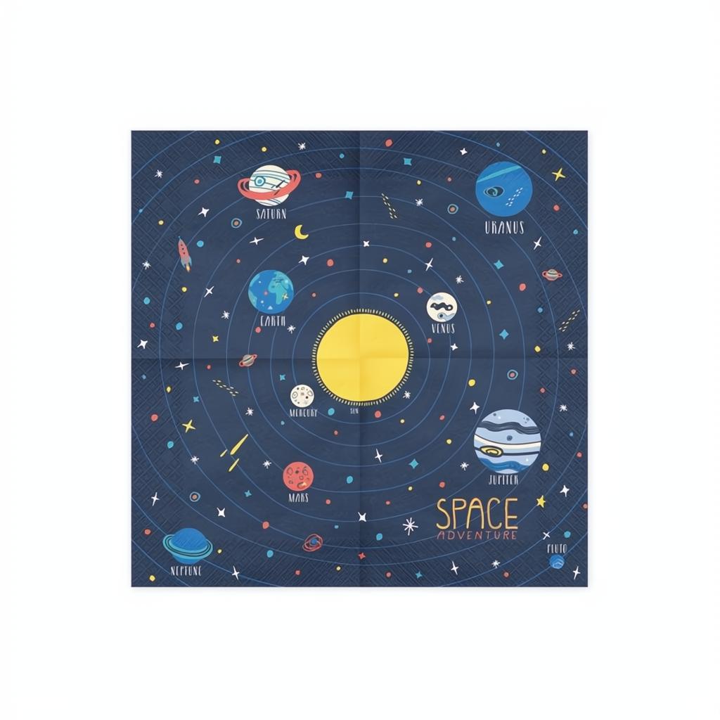 Servietten Kosmos, 33x33cm Servietten bedruckt PartyDeco 2 fiestastore