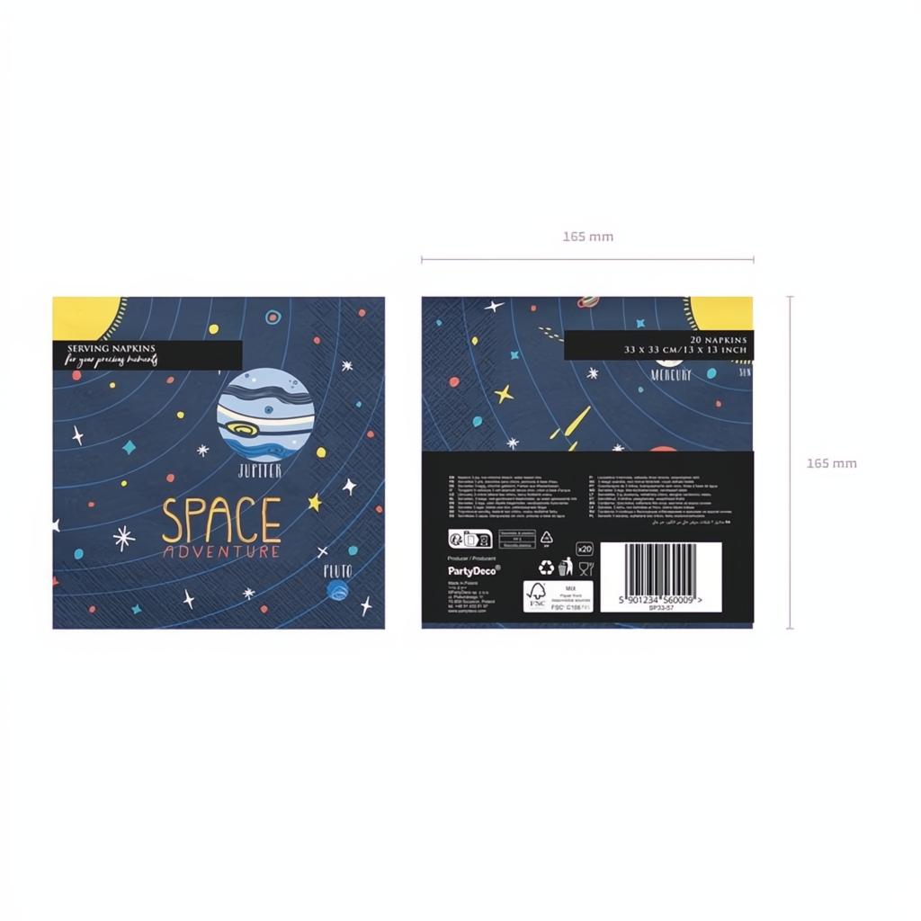 Servietten Kosmos, 33x33cm Servietten bedruckt PartyDeco 7 fiestastore