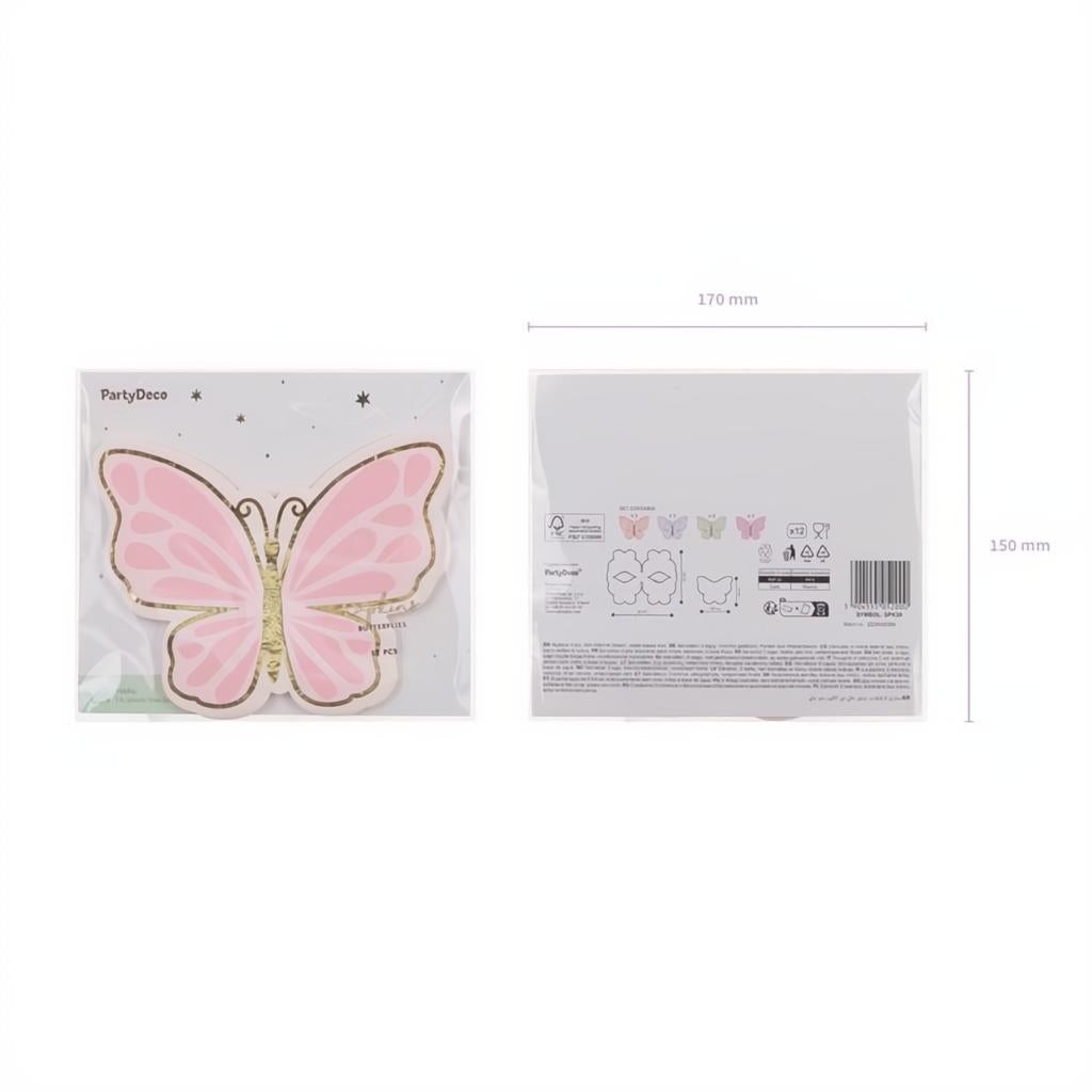 Servietten Schmetterling, 16x12 cm PartyDeco 6 fiestastore