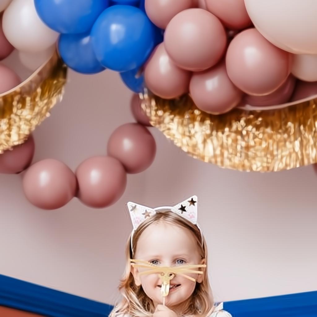 Set aus Katzenohren-Haarbändern und Schnurrbart mit Aufklebern Haarbänder / Koronen PartyDeco 3 fiestastore