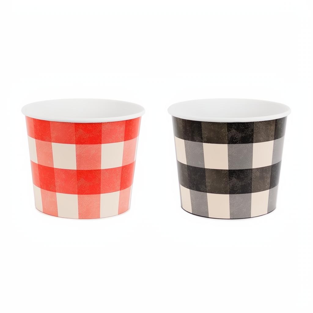 Snack-Eimer kariert, 14 cm PartyDeco 1 fiestastore