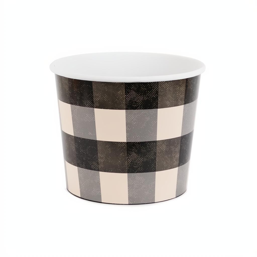 Snack-Eimer kariert, 14 cm PartyDeco 3 fiestastore