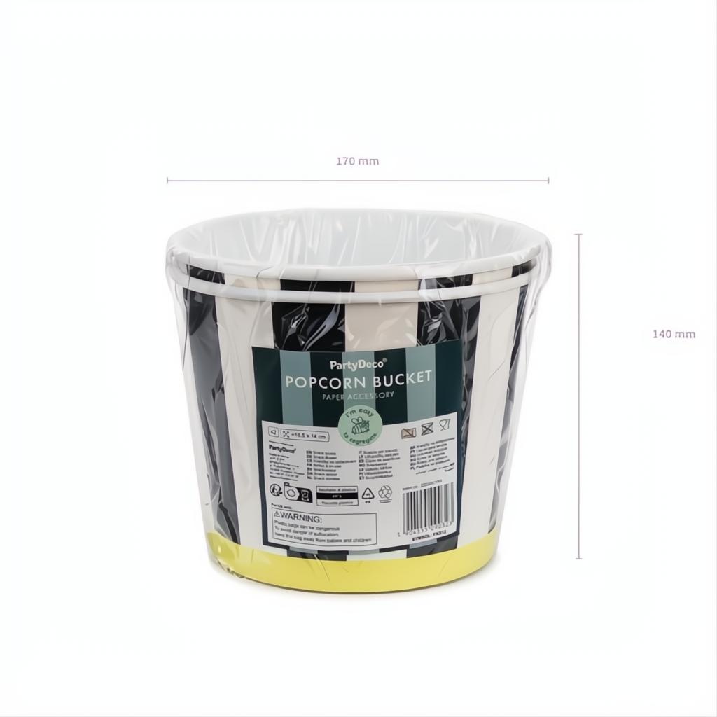 Snack-Eimer Streifen, 14 cm Eimer / Körbchen PartyDeco 5 fiestastore