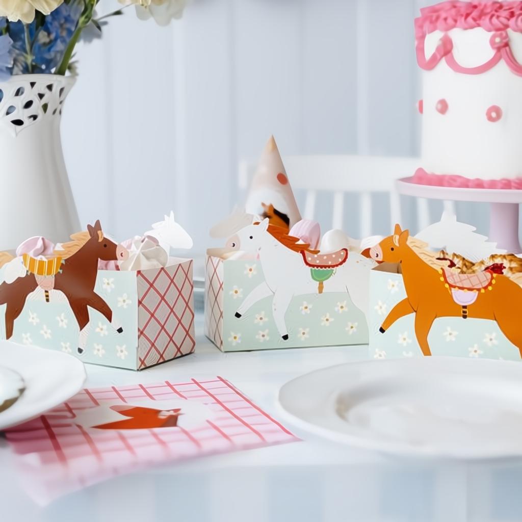 Snackboxen Pferde, Farben mischen. Snack- und Süsswarenverpackungen PartyDeco 2 fiestastore