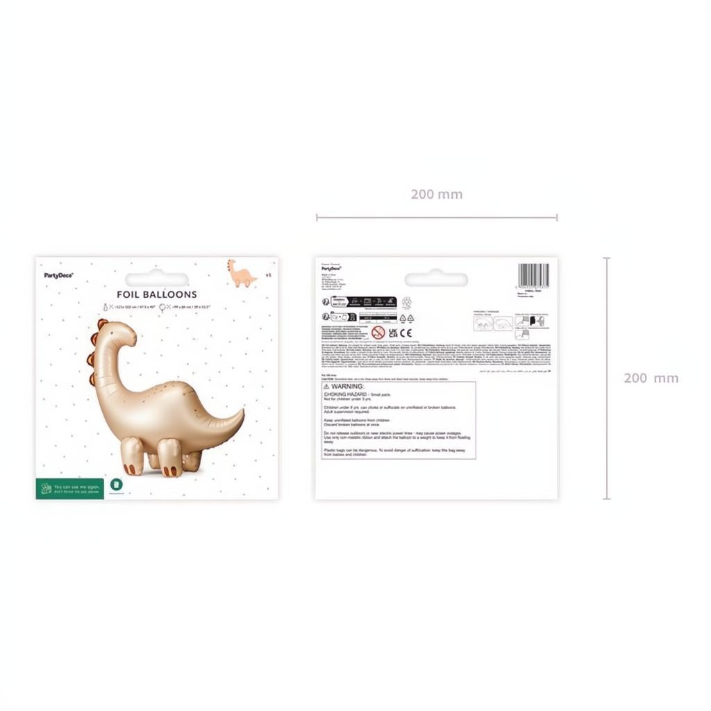 Stehender Folienballon Brontosaurus, 91x85cm Stehende Folienballons PartyDeco 5 fiestastore