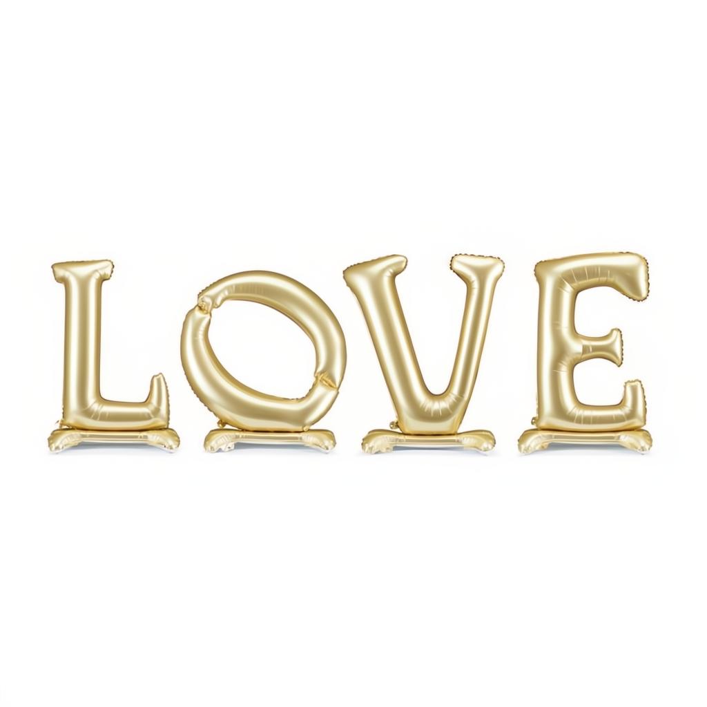 Stehender Folienballon 'LOVE', 350x114 cm, gold PartyDeco 1 fiestastore
