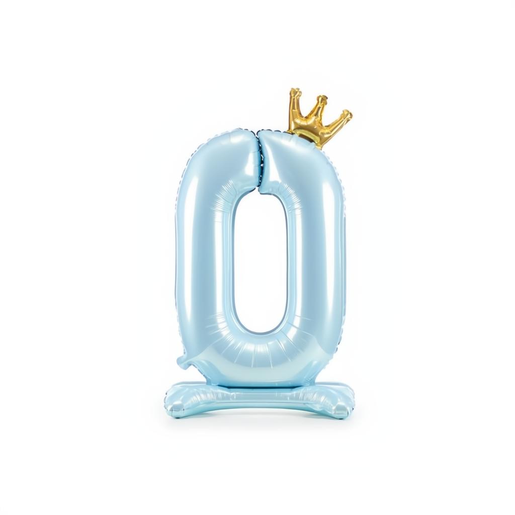 Stehender Folienballon Ziffer 84cm, hellblau PartyDeco 1 fiestastore