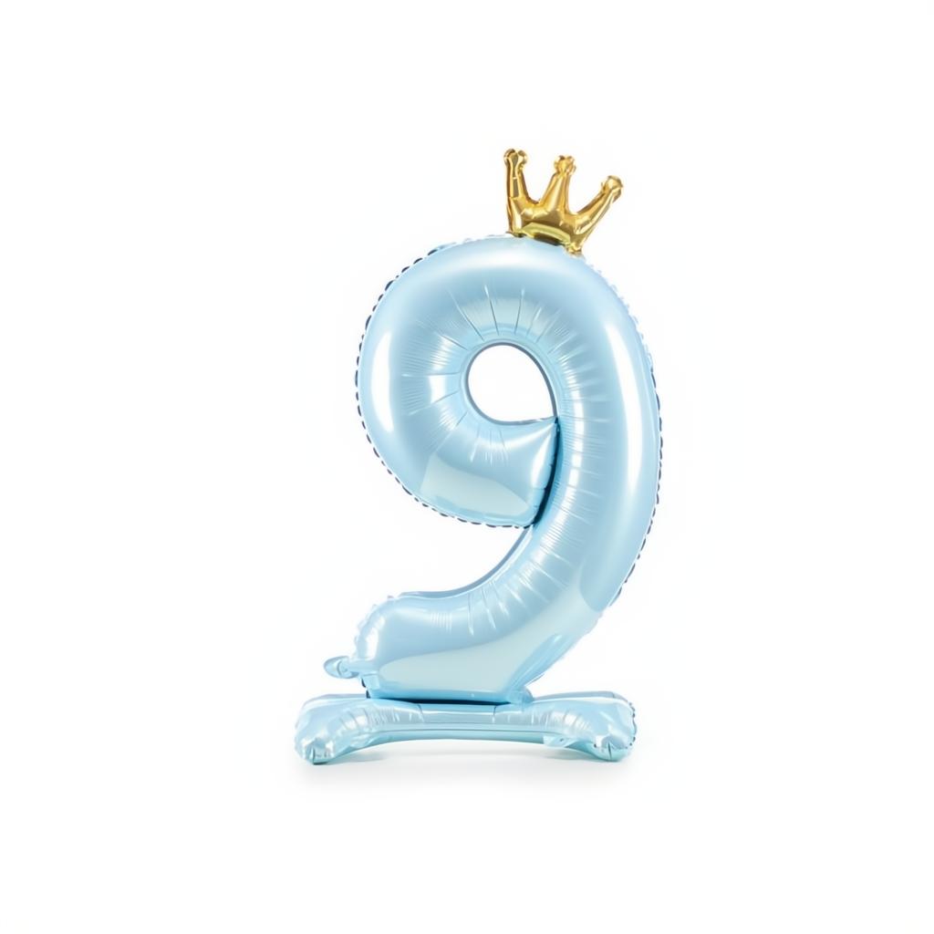 Stehender Folienballon Ziffer 84cm, hellblau PartyDeco 10 fiestastore