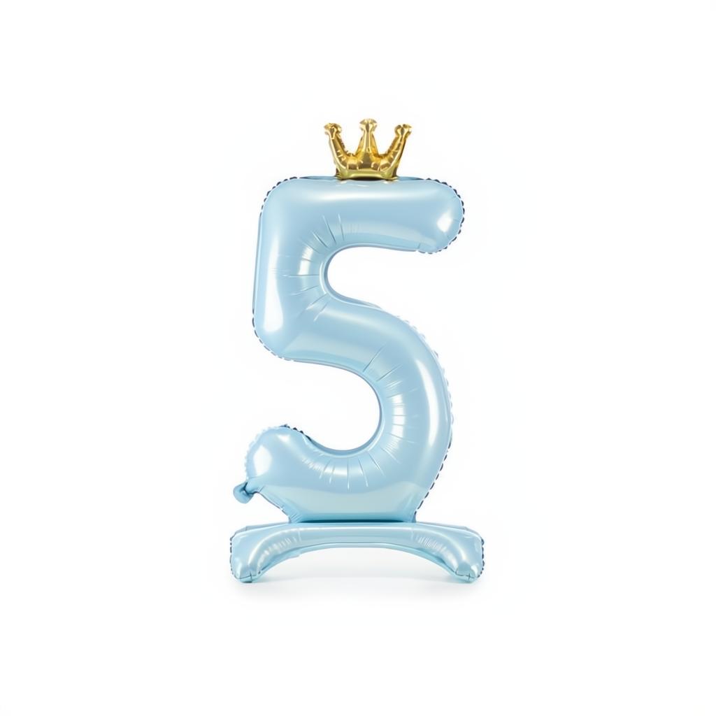 Stehender Folienballon Ziffer 84cm, hellblau PartyDeco 6 fiestastore