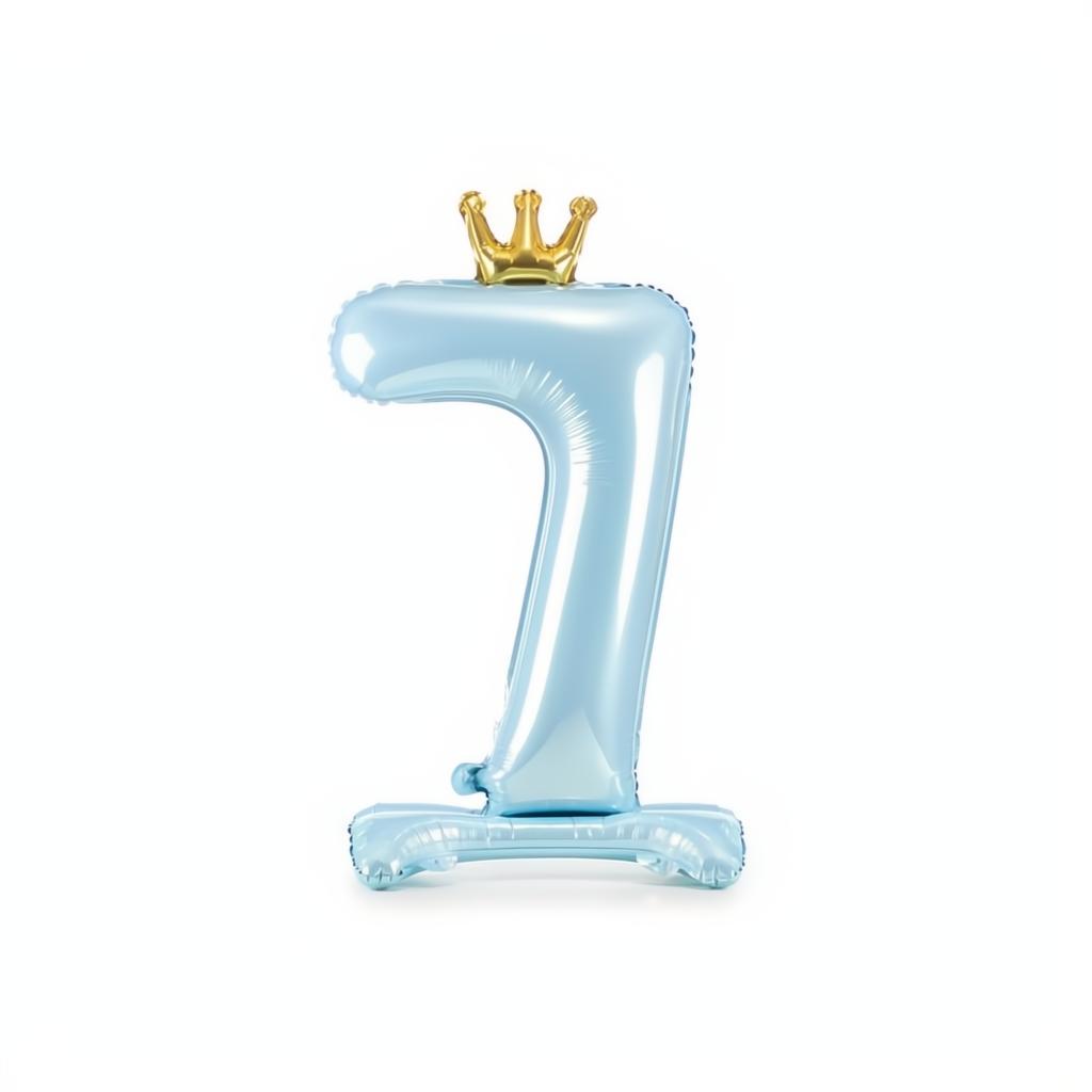 Stehender Folienballon Ziffer 84cm, hellblau PartyDeco 8 fiestastore